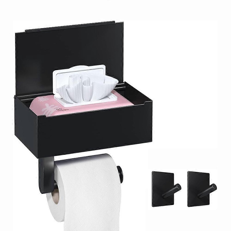 304 stainless steel wet wipe box hygienic toilet paper holder-304 black concave A (contact customer service to get the hook on the main picture)