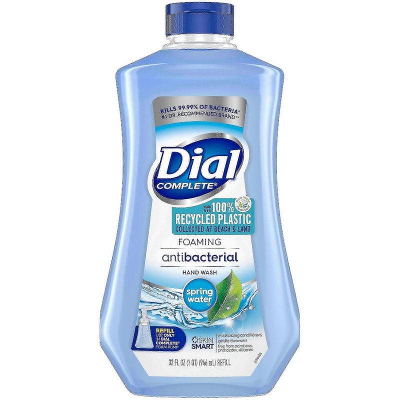 Dial Antibacterial Foaming Hand Wash Refill, Spring Water, 32 Oz