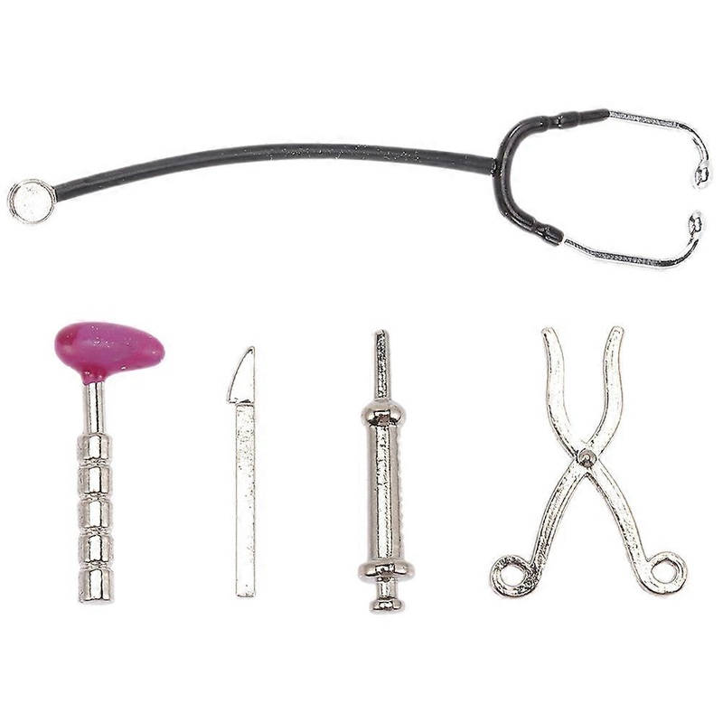 1 Set Mini Doctor Tools Miniature Stethoscope Syringe Mini House Accessory