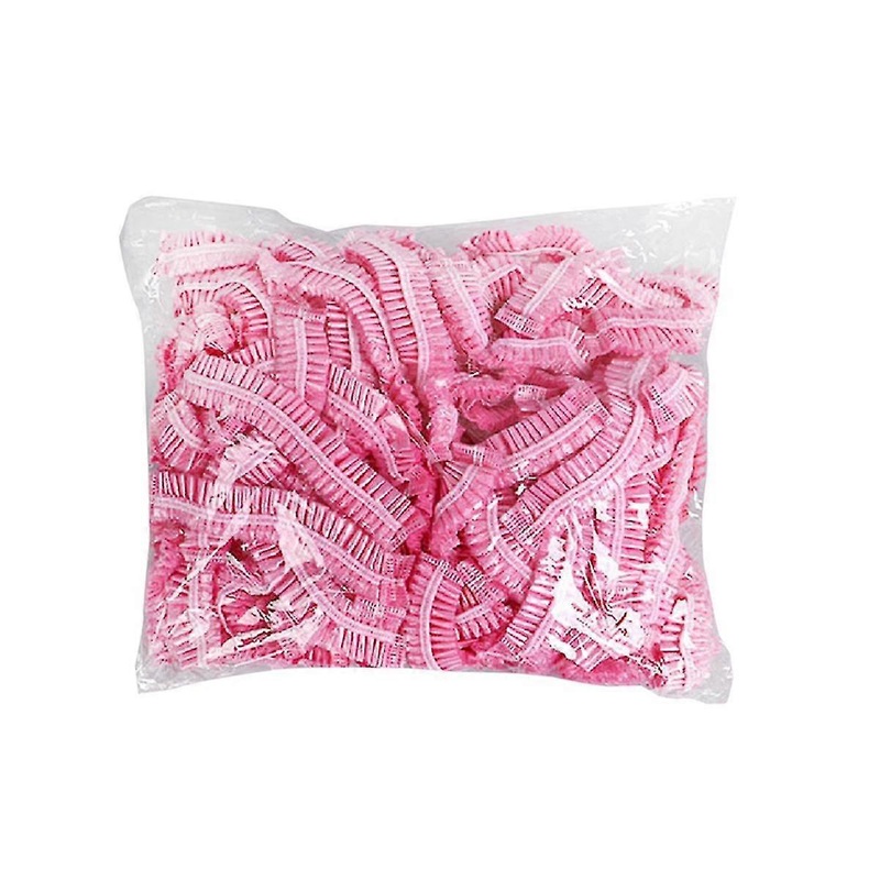 1000xset Disposable Plastic Pink Shower Cap Ladies Waterproof Spa Salon Hotel Hair Color Elastic Sh