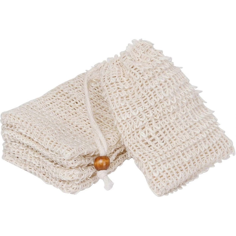 pieces sisal soap bag exfoliating soap bag natural soap pouch shower bath bag with drawstring for bathing and washing