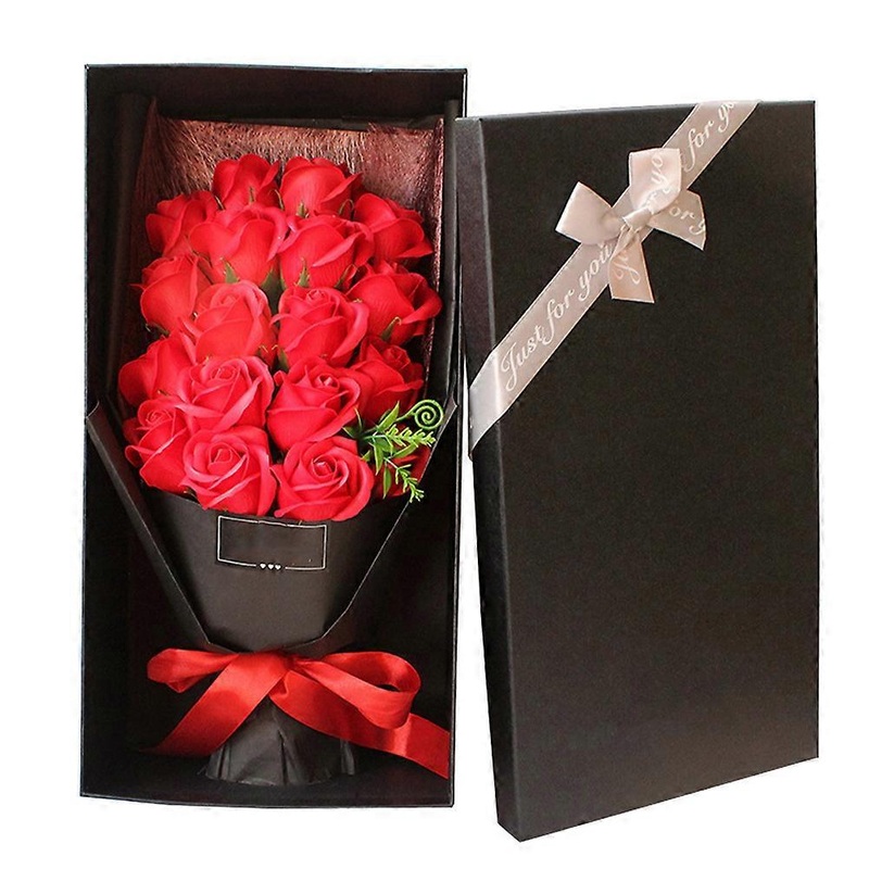 Soap Rose Flower Bouquet Decorative Gift for Festival 1 Box of Soaps