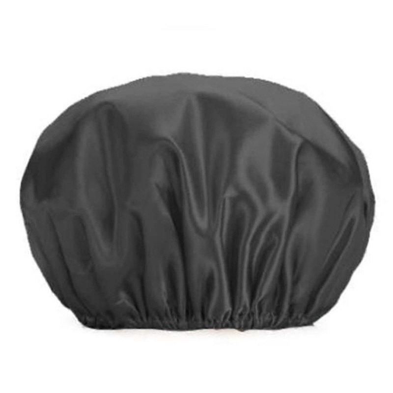 ZENGO Reusable Shower Cap, Waterproof Double Layer Bath Caps Elastic Bath Hair Hats Cap for All Hair Lengths(Black)