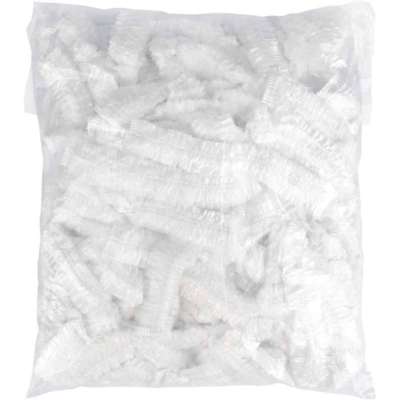 100PCS Disposable Shower Caps – 44CM Plastic Elastic Shower Caps – Waterproof Hair Caps