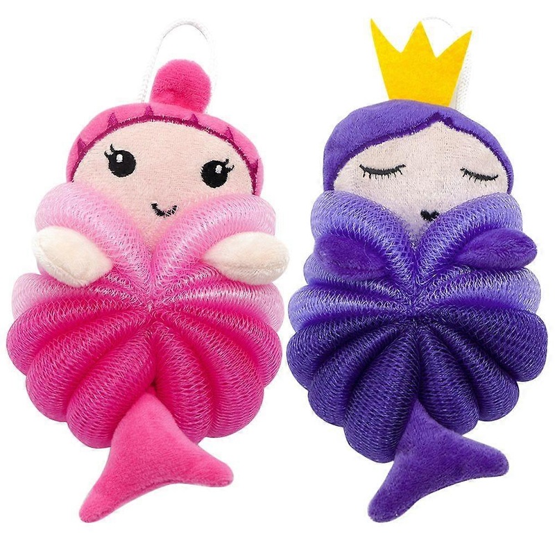 2Pcs Bathing Balls Cartoon Bathing Body Scrubber Kids Shower Baths Ball Shower Supplies