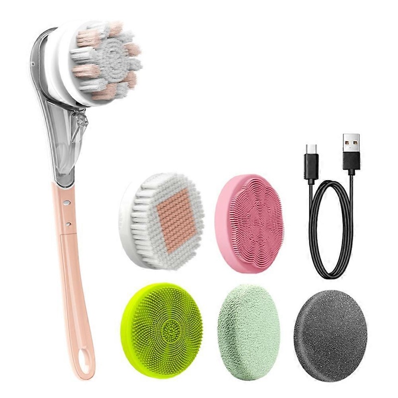 Waterproof Electric Bath Brush, Spa Shower Brush with Long Handle