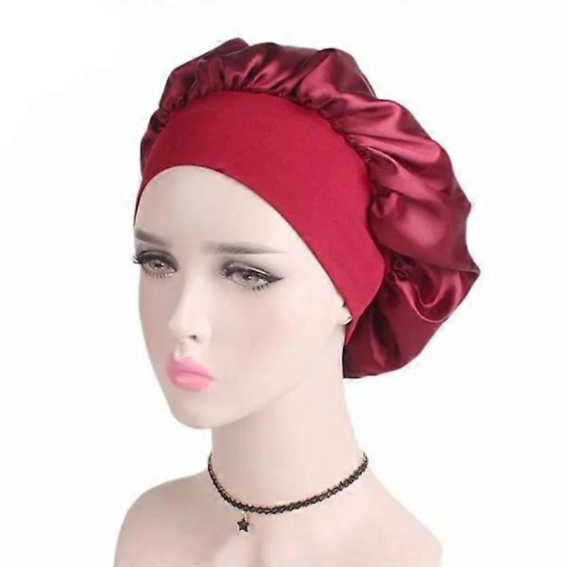 Women’s Night Sleep Hair Caps Silky Bonnet Satin Double Layer