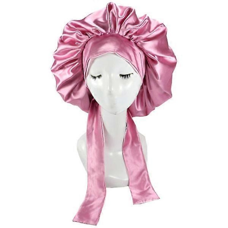 Women’s Satin Solid Sleep Cap Night Sleeping Hat Hair Care Bonnet