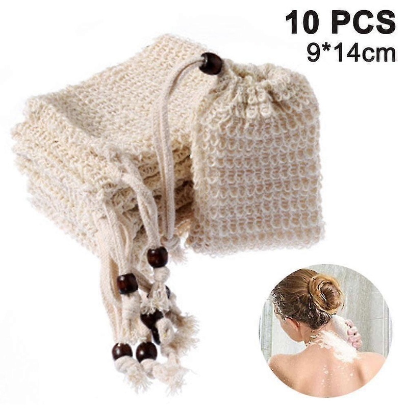 10 Pack Soap Bag Ideal Compatible With Scraps And Save Soaps, Natural F