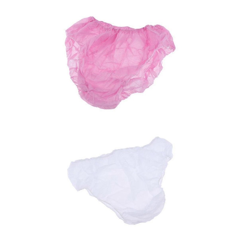 100 lot Women Soft Disposable Panties Briefs For Salon Spa Travel White+Pink