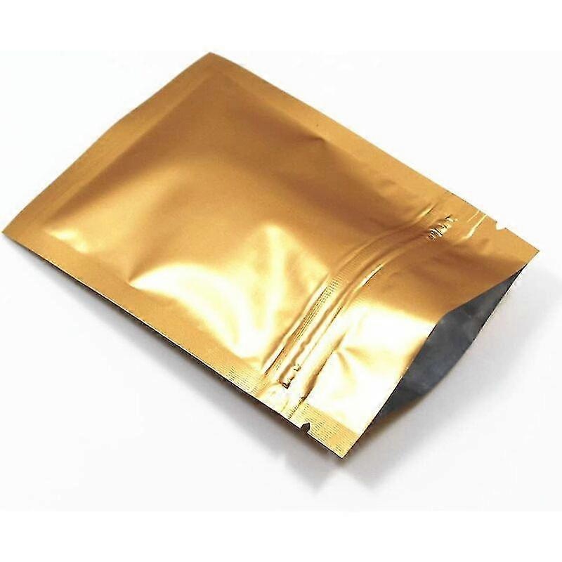 100 Pieces Aluminum Foil Pack Bag Zipper Top Flat Mylar Pouches Coffee Storage (gold) [XH]