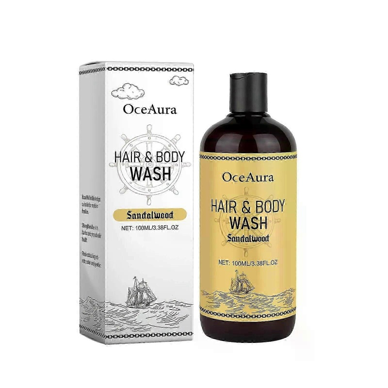 100ml Sandalwood 2 in 1 Hair & Body Wash for All Skin Types – Moisturizing, Gentle Cleansing with Aloe Vera & Coconut Extract