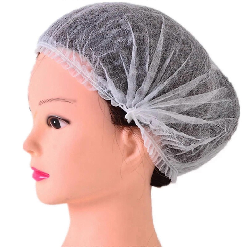 100pcs Disposable Hair Net Caps Hairnet Dust Head Cover Stretch Elastic Hat