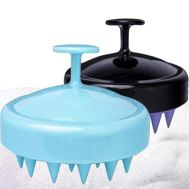 2 Pack Hair Scalp Massager Shampoo Brush Shower Head Scrubber Cleanser For Hair Growth Ease Dandruff For Women A–Blackgreen