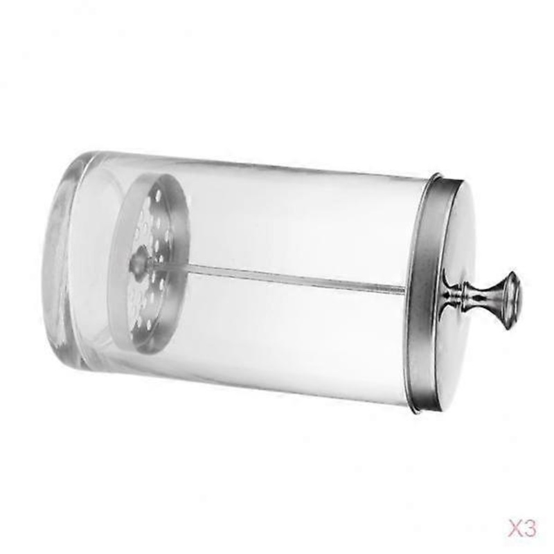 3 Pieces Clear Sanitizer Disinfectant Glass Jar for Hair Styling Barber S