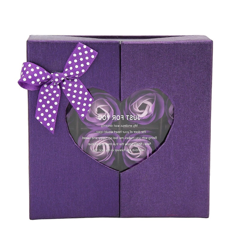16pcs Flower Soap Rose Shape Elegant Purple Floral Scented Ornamental Decorative Plant Soap Set for Bathroom Gift