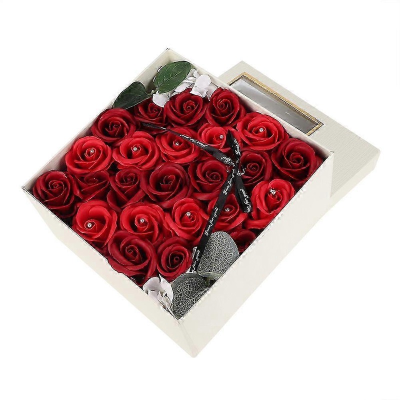 2025 Preserved Flower Bath Soap Rose Flower Gift for Valentine’s Day Anniversary Birthday (Red)