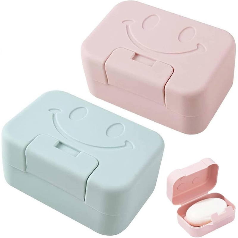 2Pcs Soap Box,Soap Dish with Lid,Portable Shower Soap Box,Sealed soap dish with lid,Perfect for Bathroom, Travel, Camp, Gym