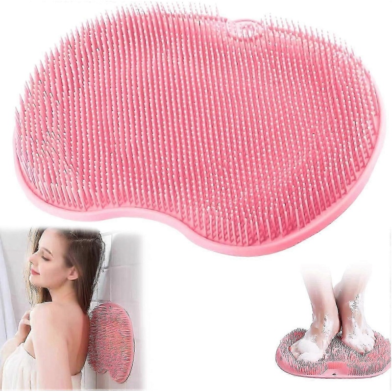 1pcs Silicone Bath Mat, Shower Foot Brush, Shower Foot and Back Scrubber, Back Cleaner with Suction Cup, Cleans, Exfoliates, Massages Your Back, Massa