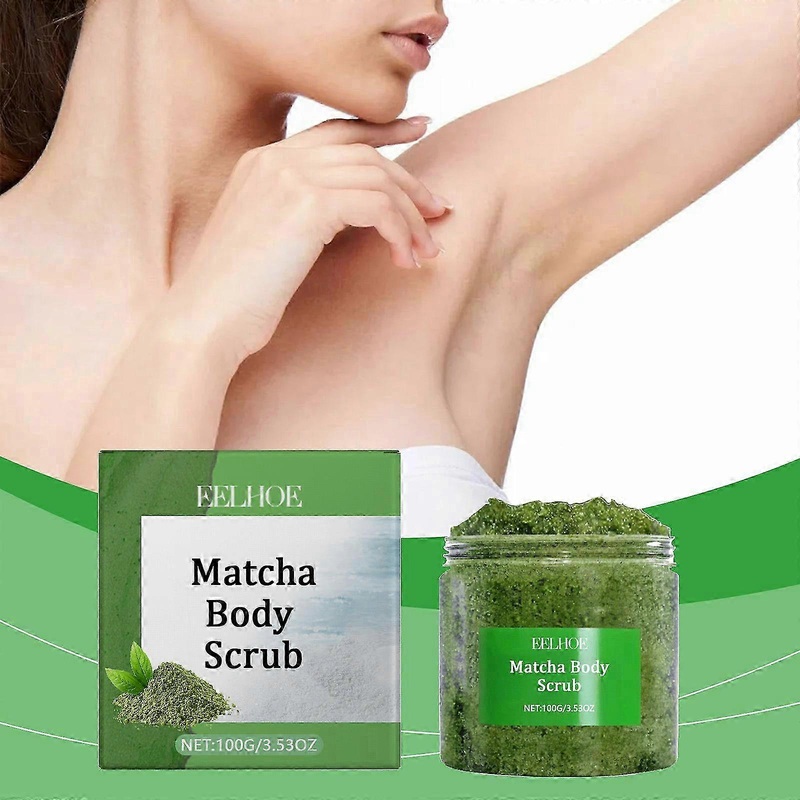 2025 Matcha Green Tea Body Scrub, Matcha Sea Salt Scrub, Exfoliating Body and Facial Scrub, Moisturizes and Nourishes Skin for All Natural Skin Care