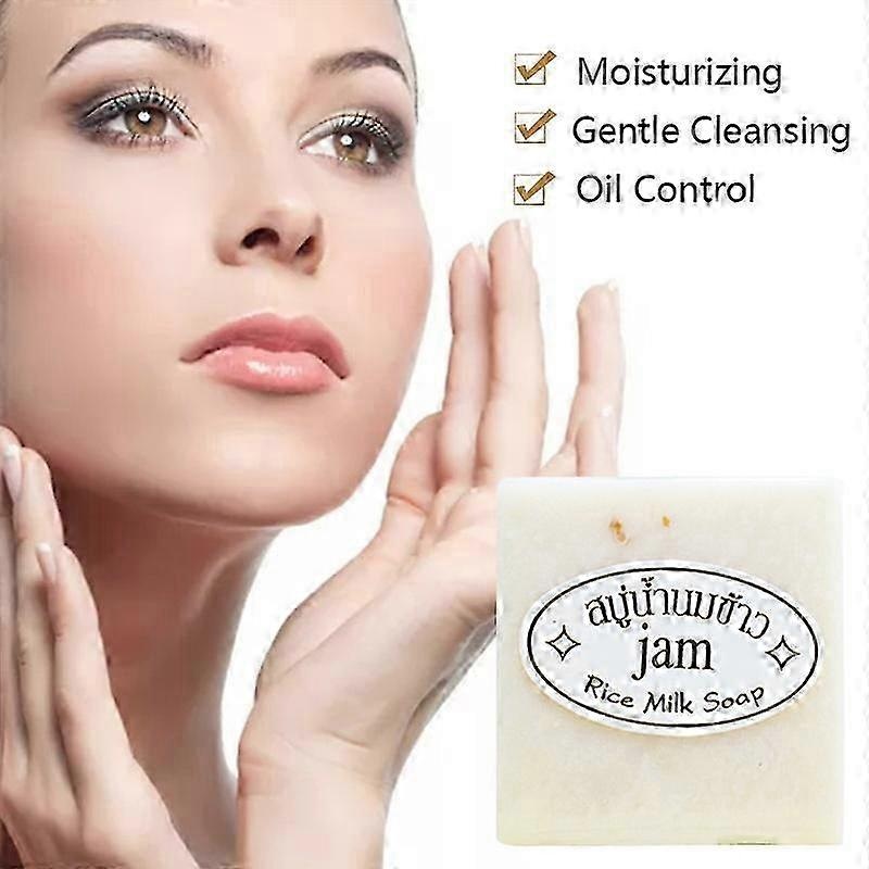 2025 Thailand JAM Rice Milk Soap 65g Handmade Soap Face Body Removal Acne Whitening Brighten