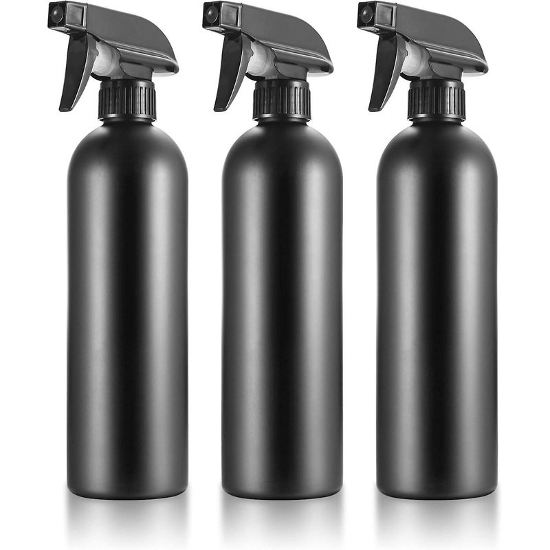 3 x 500ml black spray bottles botanical pump empty atomizer hair