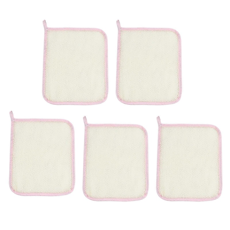 Nylon Bath Exfoliating Cloth Shower Towels for Bathing 15Pcs Pink