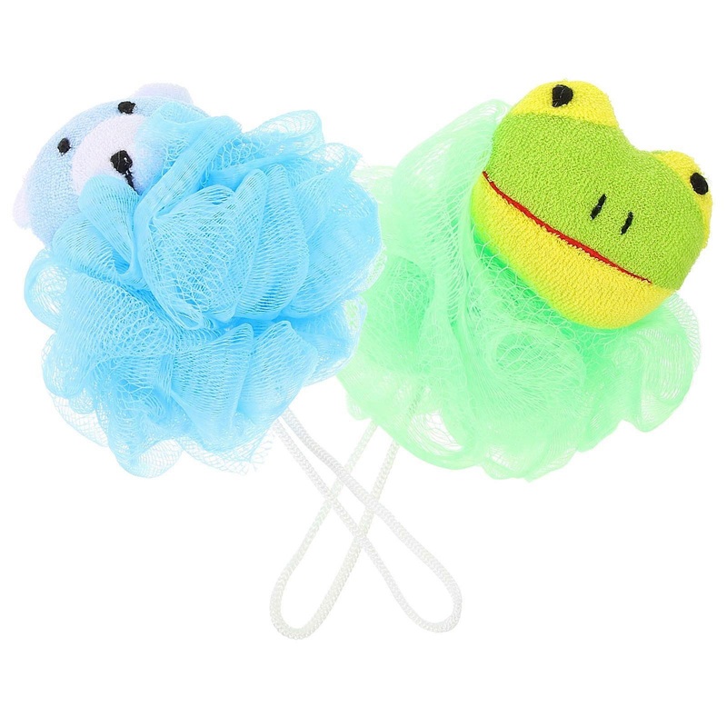 Shower Loofah Baby Bath Scrubber for Bathing Use 4Pcs Dual Color Pe