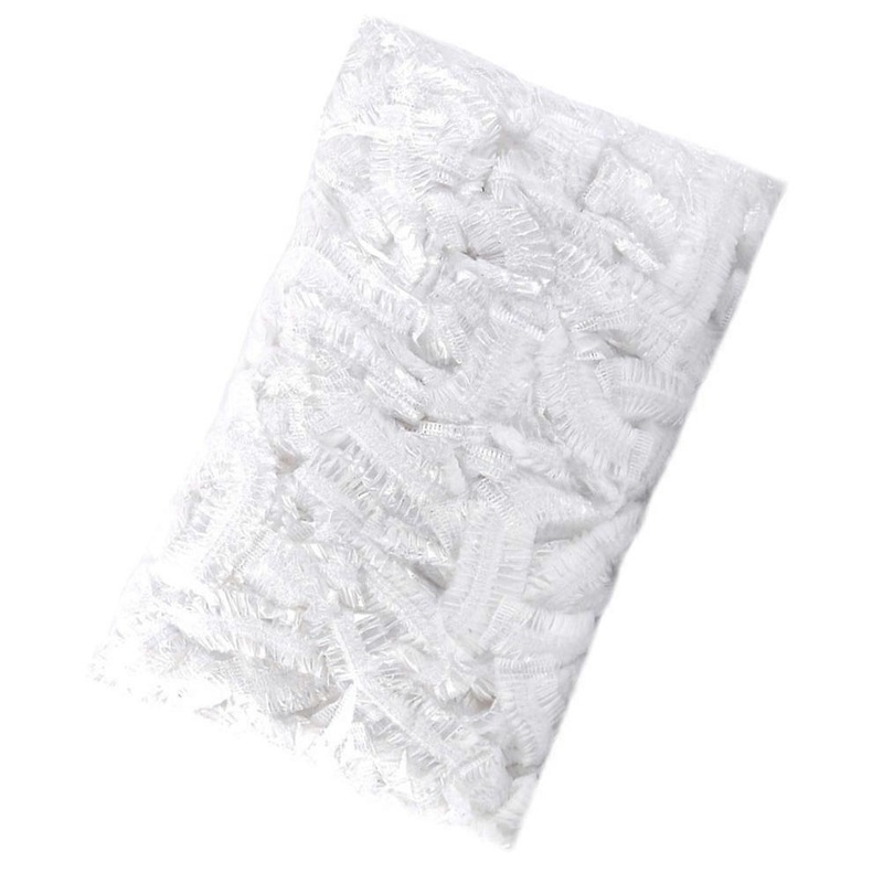 White Waterproof Disposable Bath Caps for Home Use 100Pcs Pe Material