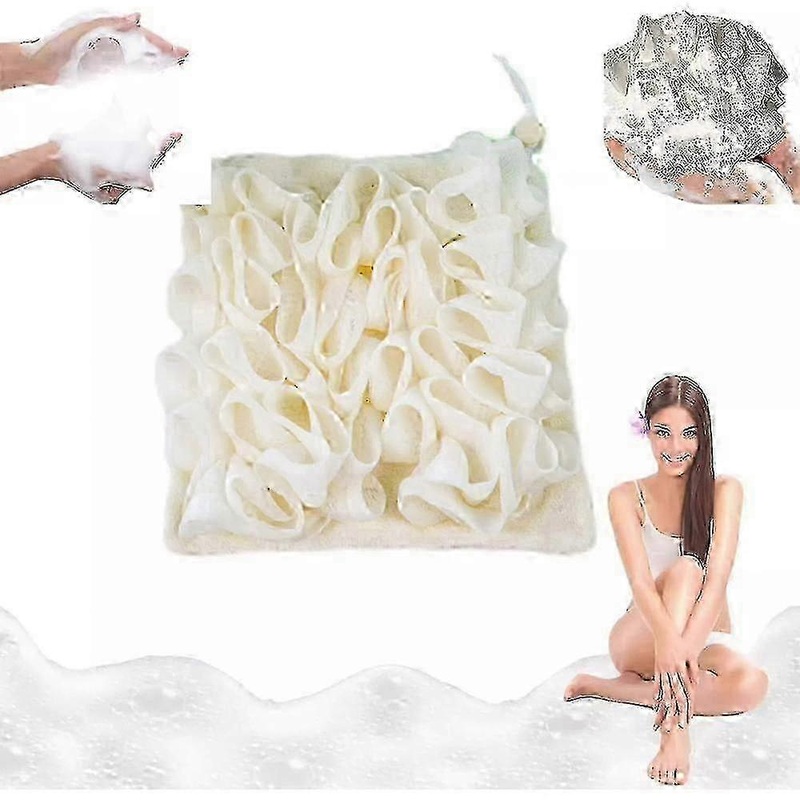 2 in 1 Bath Loofah Sponge – Beige