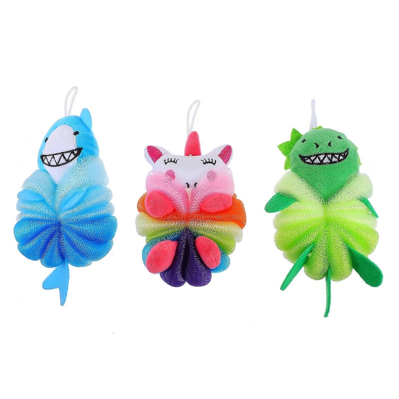 3pcs Bathing Balls Animal Loofah Kids Shower Sponge Children Cartoon Shower Ball