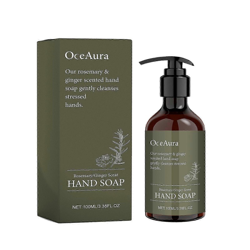 ExquisiteRosemary & Ginger Hand Soap, Moisturizing Liquid Hand Soap with Rosemary Ginger Scent, for Soft and Clean Hands, Parabens & Silicone Free