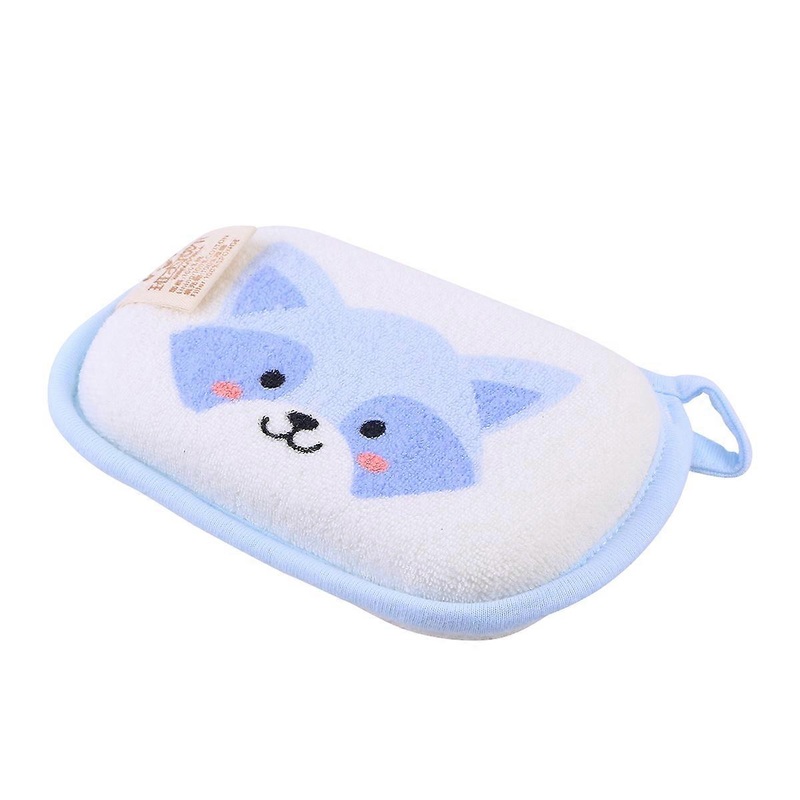 Toddler Bath Sponge Cartoon Design Natural Cotton For Infants During Bathing Time 5.33.30.8in Baby Bathing 1Pack