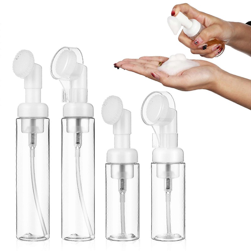 Travel Foaming Bottle Skincare Pump Dispenser Compact Facial Cleansing Hand Soap Dispensing Refillable 100ml 4Pcs