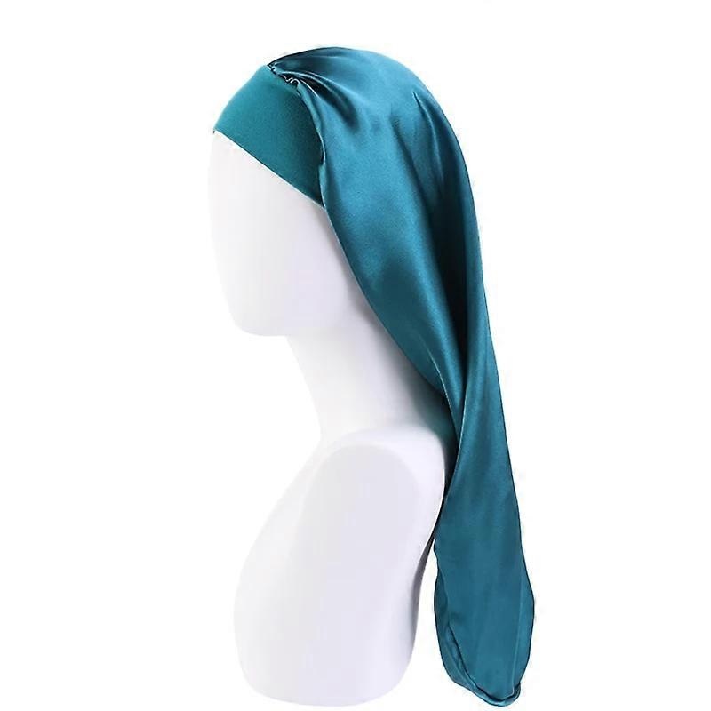 Women Long Satin Bonnet Sleep Cap Silky Sleeping Cap with Wide Elastic Band Hair Care Turban Braids Curly Hair Natural Hair