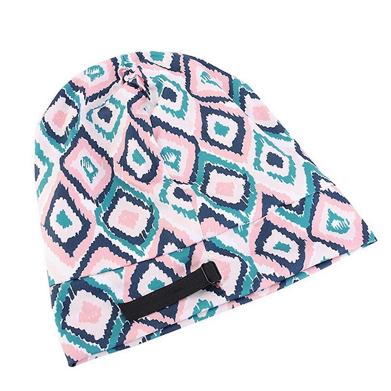 Women’s Satin Printed Brimmed Hair Band Sleep Cap Chemotherapy Hat Hair Cap