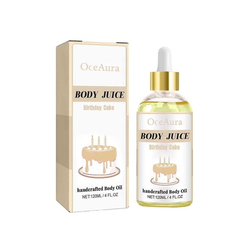 120ml Body Juice Oil, Body Juice Oil Cinnamon Bun, Peach Body Oil, Cake Body Oil, Body Oil, Moisturizing Body Oil