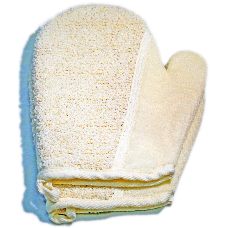 2 Pack Exfoliating Soft Terry Cloth Gloves Mitten for Bath Spa and Shower 7.8×7.7inches