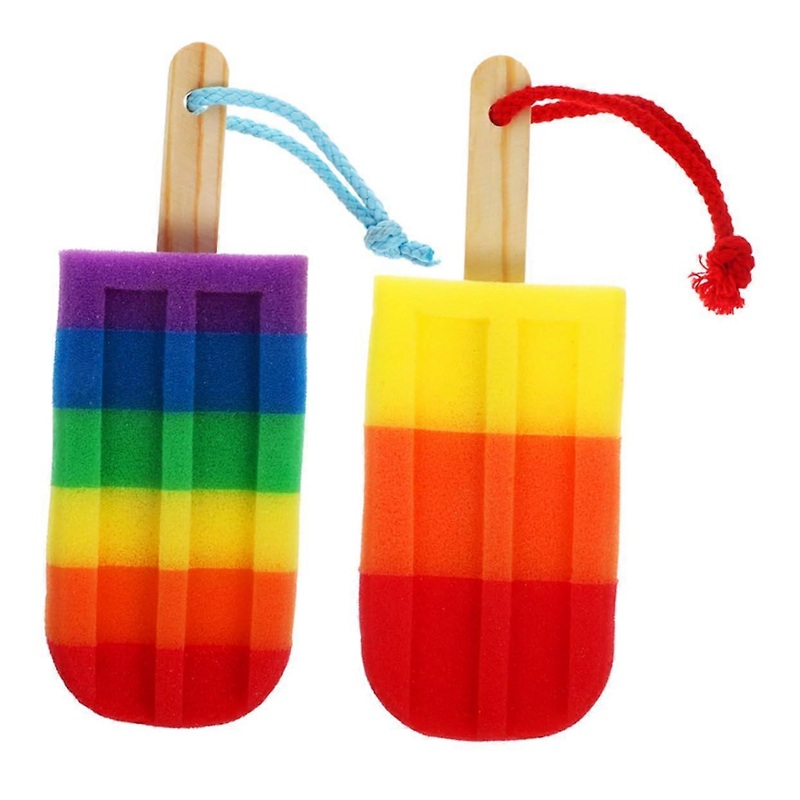 2pcs Bath Sponge Ice Shaped Exfoliating Sponge For Shower Boys And Girls  Density Body Scrubber For Bath Cleaning