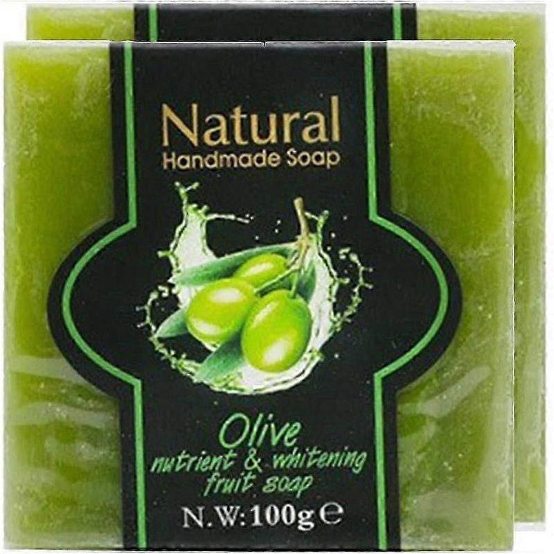 2Pcs Olive Soap Bar for Face & Body, Dark Spot Remover, Deep Cleansing Olive Oils Natural Handmade Soap, Gentle, For All Skin Types For Men Women