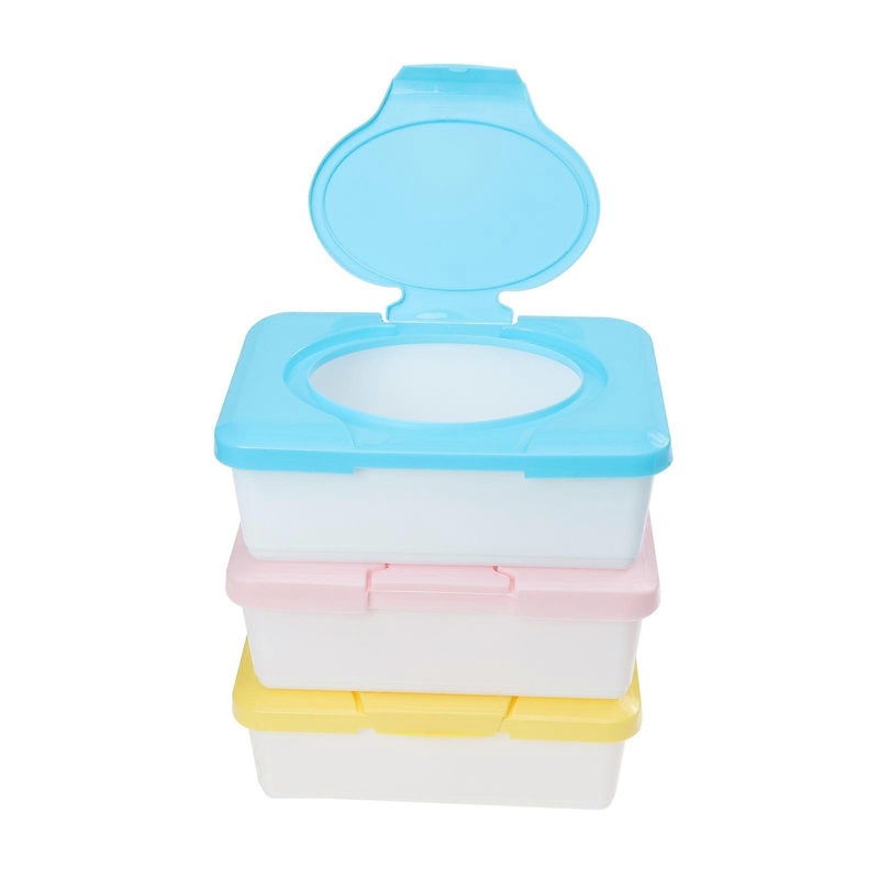 3pcs Refillable Wipes Dispensers Tissue Holders for Diaper Wipes, Lightweight Portable Storage Boxes with Cover for Stroller Home Use