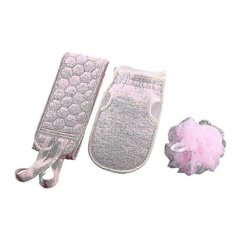 3-Piece Pink Bath Set: Towel, Mitt, and Ball for Luxurious UK Showers