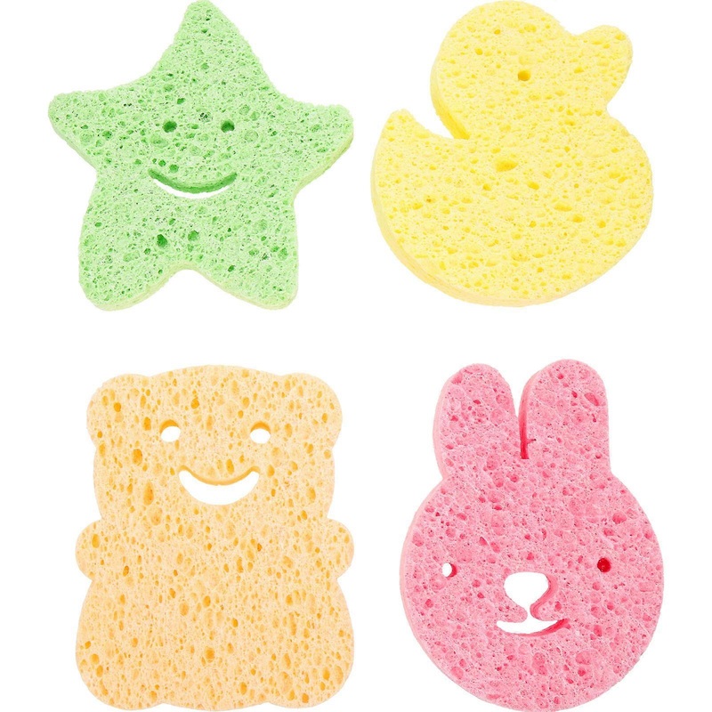 Toddler Bath Sponge 4Pcs Cleaning Bath Sponge Duck Perfect For Infants Daily Use 9.50X6.70X2.50CM