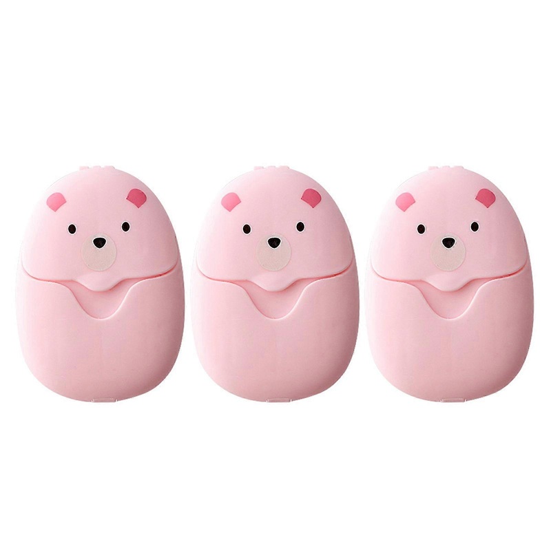 3 Boxes Travel Soap Sheets Portable Soap Paper Bath Hand Outdoor Travel Cleaning Fragrances Foam Soaps Hiking Working  Pink