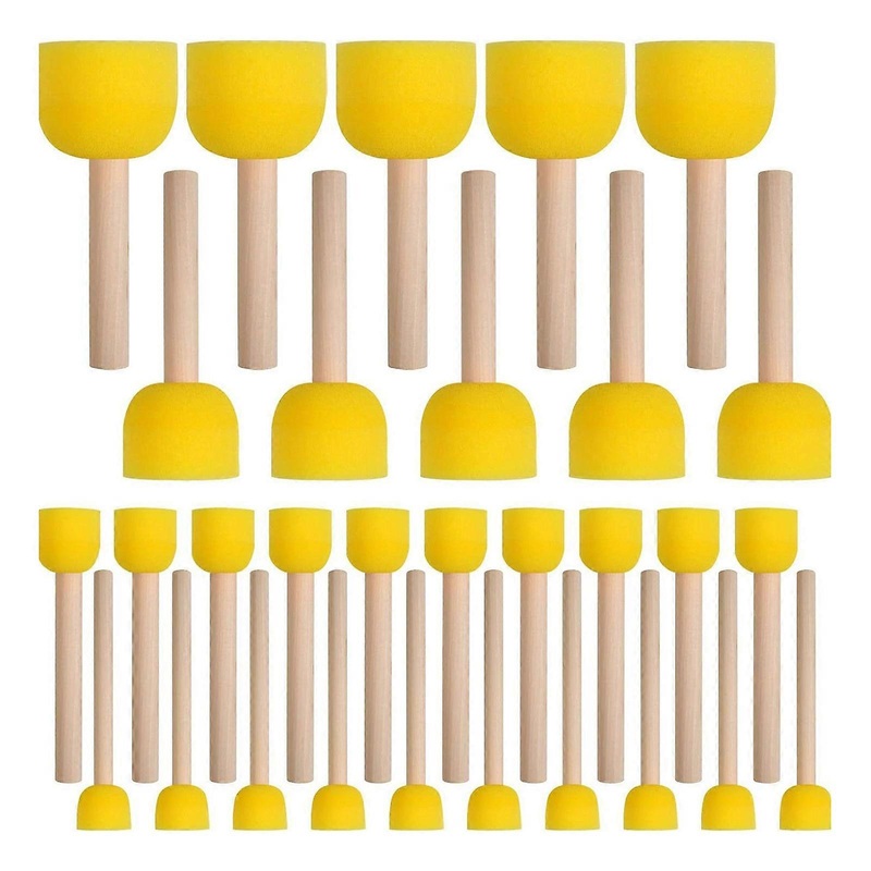 30Pieces Sponge Brush Assorted Size Paint Sponges Round Sponge Brush for Kids Student DIY Art Craft, Stencil Painting
