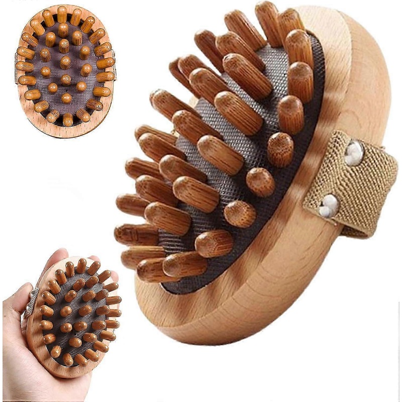 Wooden massage brush, Handheld Wooden Massager Body Brush,Massager Air Cushion Meridian Pressure Brush Massage Brush Reduces Cellulite Relieves