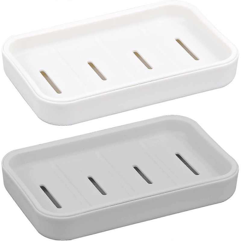 2 pices Porte Savons Plastique tanche Porte-Savon avec Drain Bote  Savon Panier  Savon Porte-ponge de Cuisine Bote  Savon de Voyage tui  Savon pour Cu