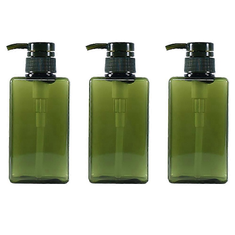 3Pack Refillable Shampoo and Conditioner Bottles, 150ml Plastic Pump Dispensers, Square Empty Bottle for Body Wash, Essential Oil, Soap Liquid, Lotion
