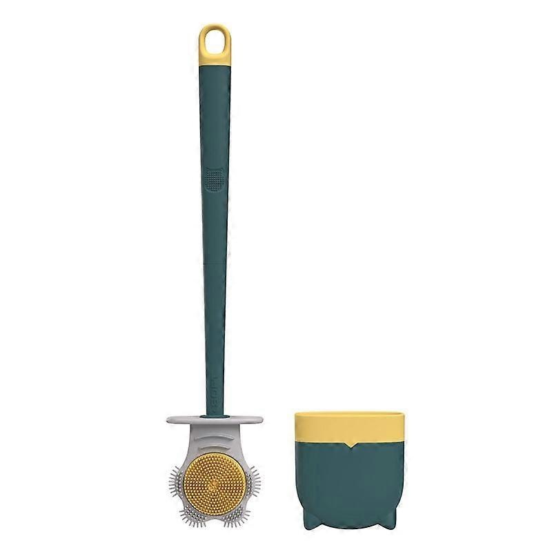 Toilet Brush Dual Color Double Sided Plastic with Detachable Handle Cat Claw Shaped Toilet Cleaning Tool for Home Green