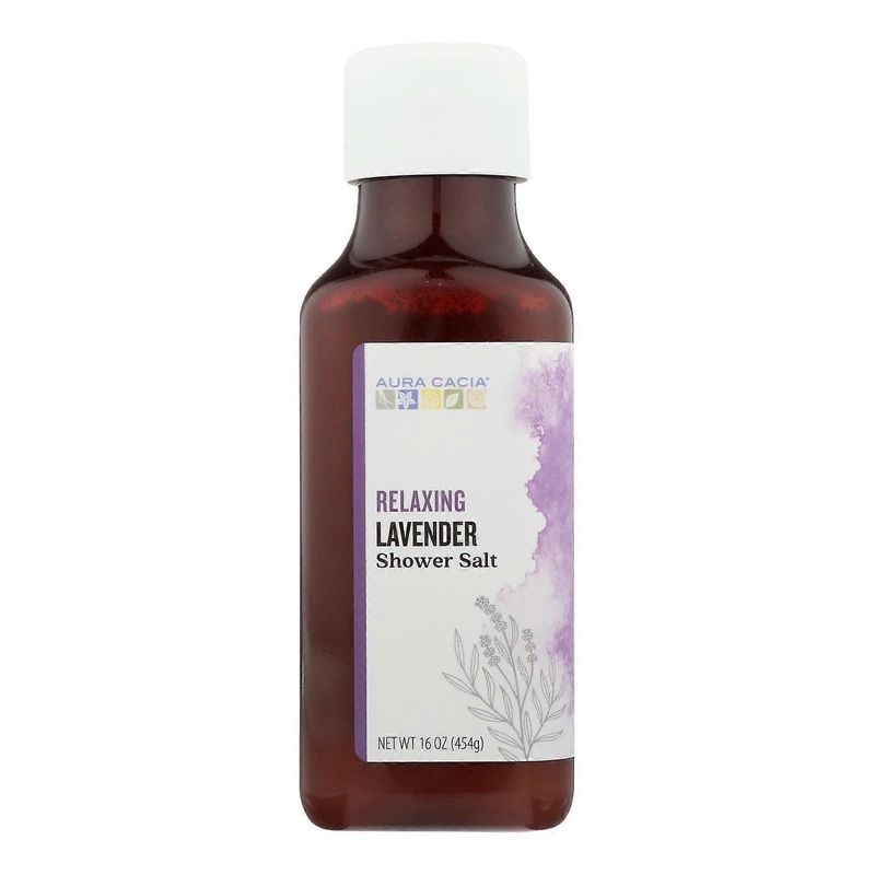 Aura Cacia – Shower Salt Relax Lavender – 1 Each – 16 Oz